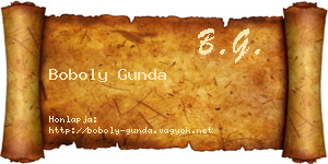 Boboly Gunda névjegykártya